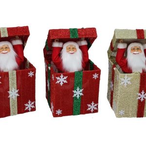 Djed Božićnjak u kutiji dekoracija